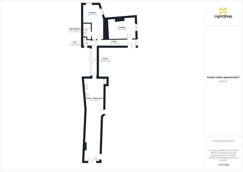 Appartement - 82 m² - 3 pièces