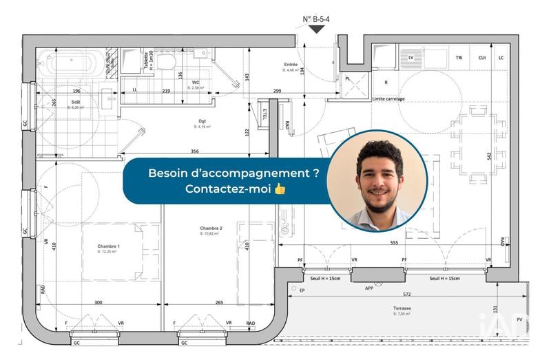 Appartement - 66 m² - 3 pièces