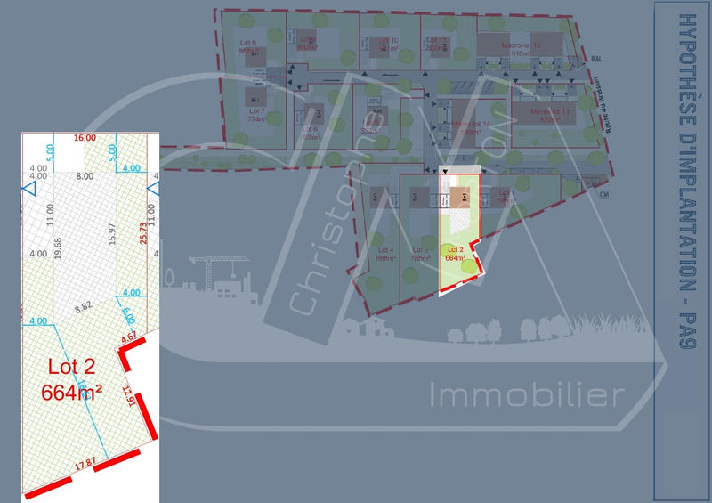 Terrain - 664 m²