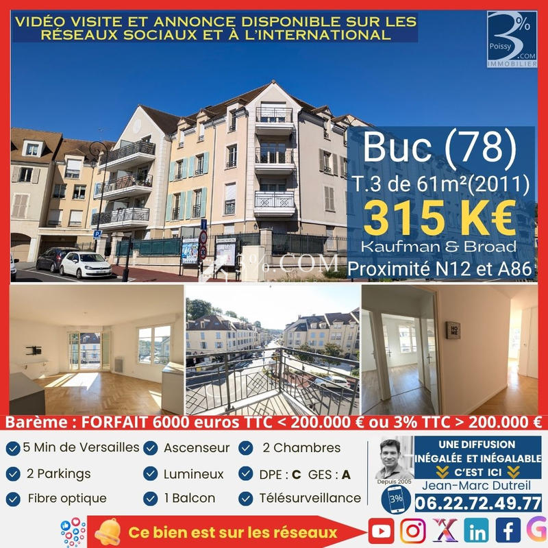 Appartement - 62 m² - 3 pièces