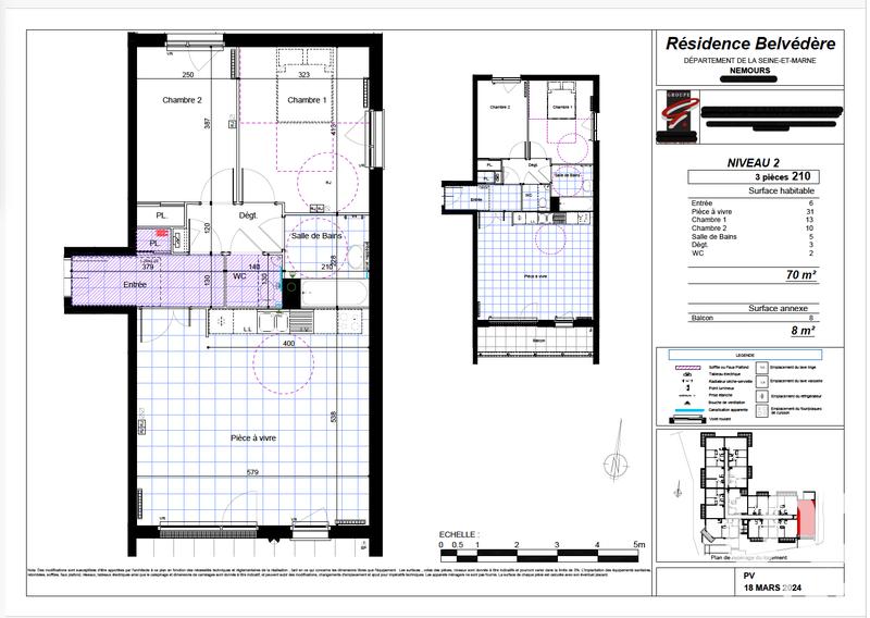 Appartement - 69 m² - 3 pièces