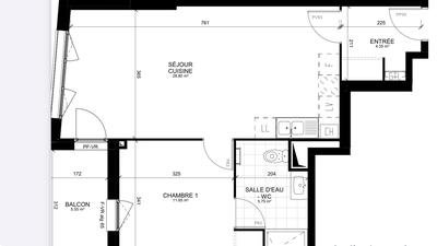 Appartement - 51 m² - 2 pièces