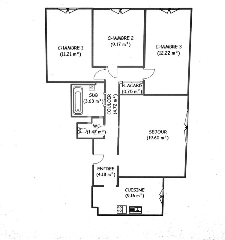 Appartement - 76 m² - 4 pièces