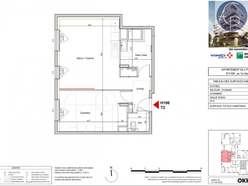 Appartement - 49 m² - 2 pièces