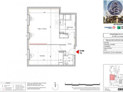 Appartement - 49 m² - 2 pièces