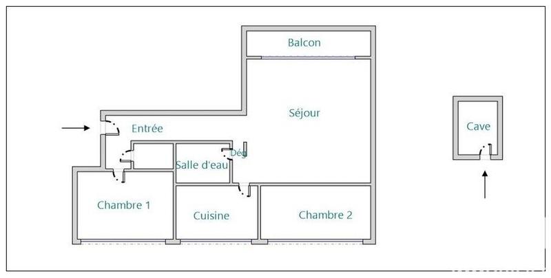 Appartement - 59 m² - 3 pièces