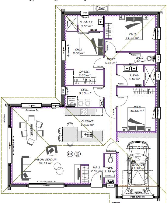 Maison - 104 m² - 4 pièces