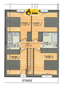 Maison jumelée - 108 m² - 5 pièces