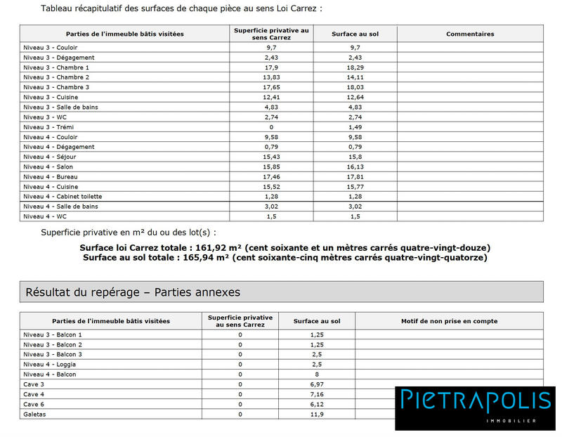 Duplex - 165 m² - 7 pièces