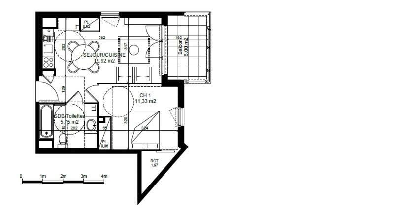 Appartement - 40 m² - 2 pièces