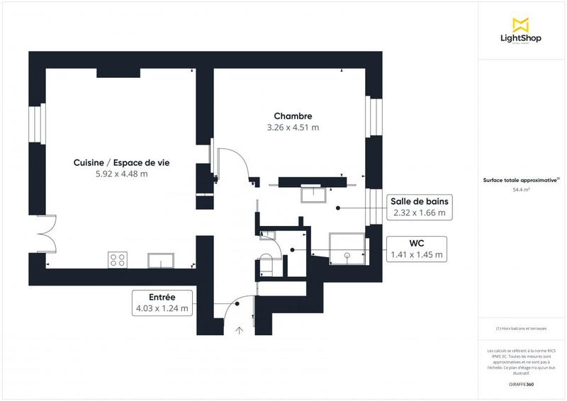 Appartement - 54 m² - 2 pièces