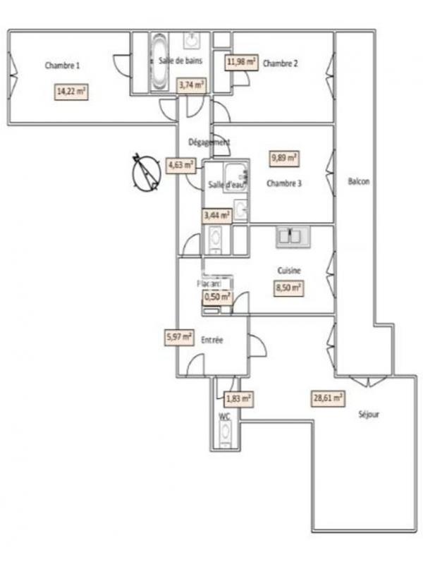 Appartement - 94 m² - 4 pièces