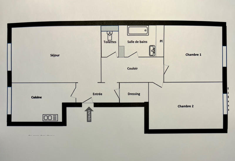 Appartement - 56 m² - 3 pièces