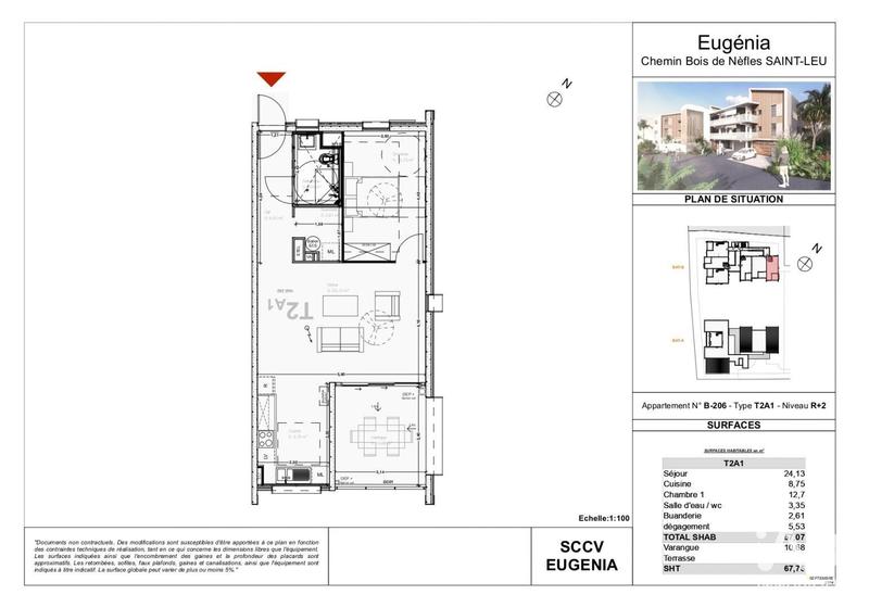 Appartement - 67 m² - 2 pièces