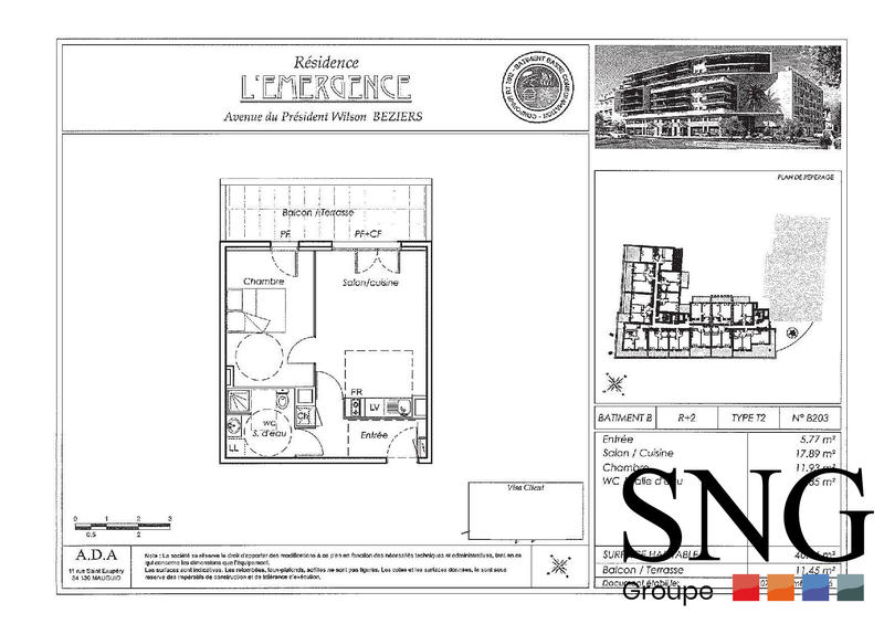 Appartement - 40 m² - 2 pièces