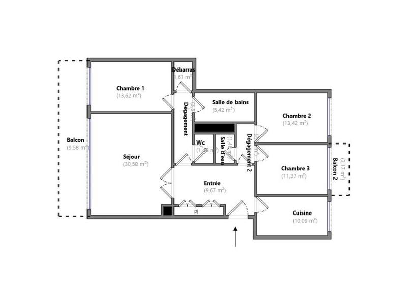 Appartement - 104 m² - 4 pièces