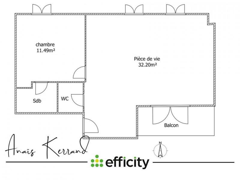 Appartement - 48 m² - 2 pièces