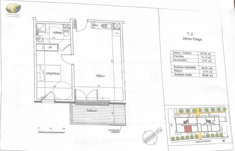 Appartement - 44 m² - 2 pièces