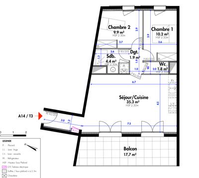 Appartement - 64 m² - 3 pièces