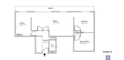Appartement - 55 m² - 2 pièces