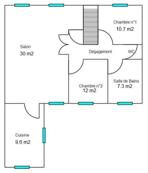 Maison - 82 m² - 3 pièces