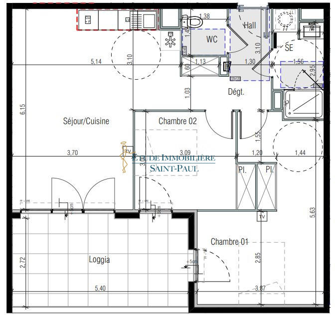 Appartement - 68 m² - 3 pièces