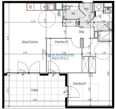 Appartement - 68 m² - 3 pièces