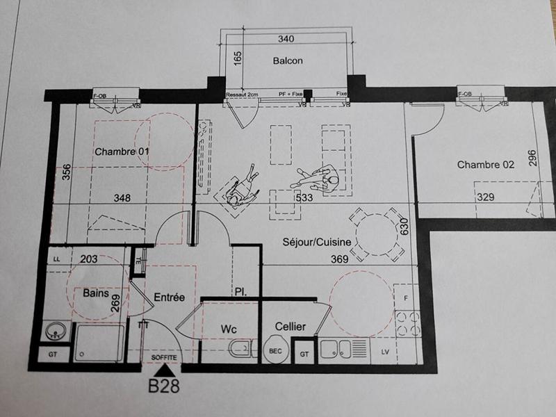 Appartement - 44 m² - 2 pièces
