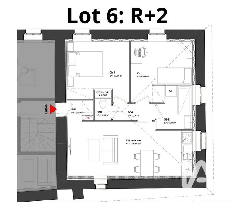 Appartement - 48 m² - 3 pièces