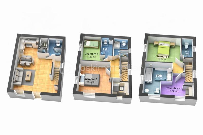 Maison - 90 m² - 5 pièces