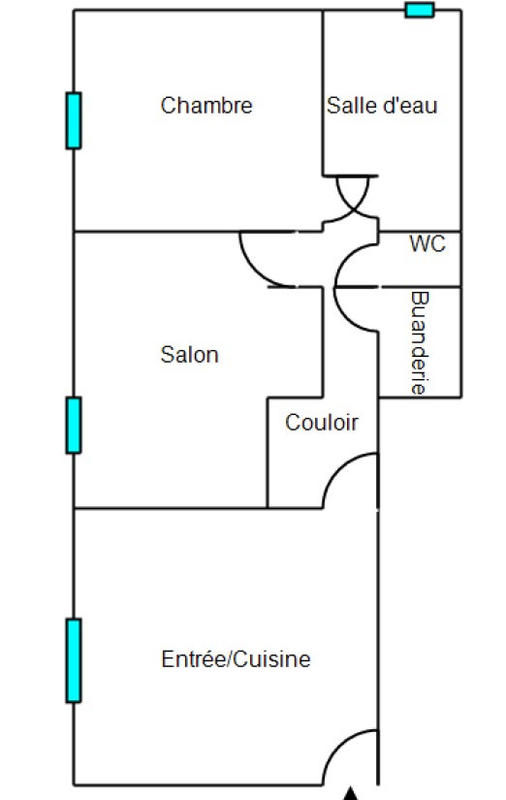 Appartement - 53 m² - 2 pièces