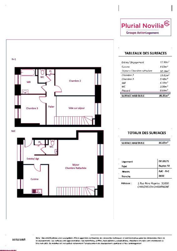 Duplex - 86 m² - 4 pièces
