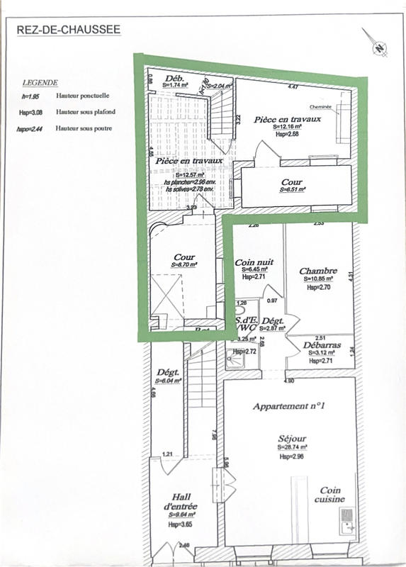 Appartement - 61 m² - 2 pièces