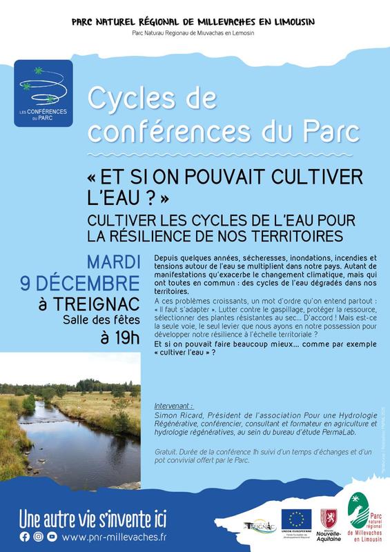 Cycles de conférences du Parc | et si on pouvait cultiver l'eau ? par Simon Ricard