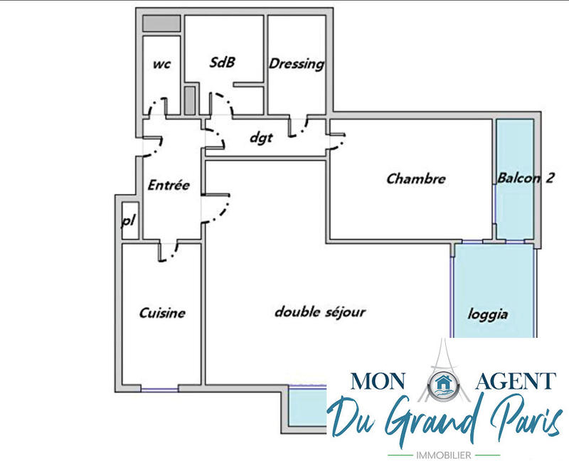 Appartement - 65 m² - 2 pièces