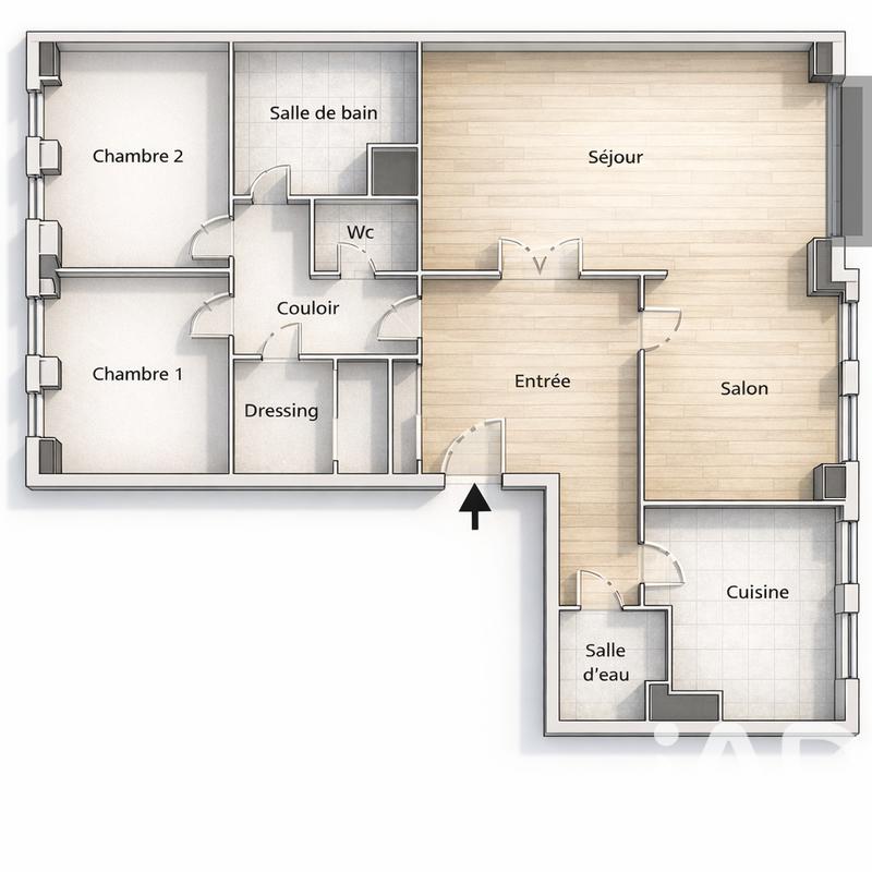 Appartement - 80 m² - 4 pièces