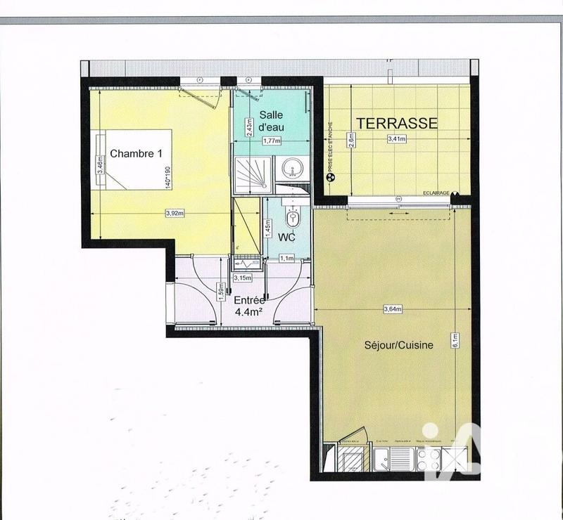 Appartement - 44 m² - 2 pièces