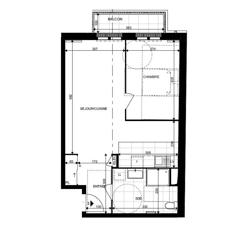 Appartement - 48 m² - 1 pièce