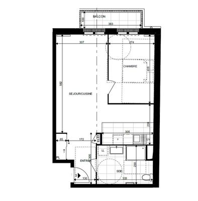 Appartement - 48 m² - 1 pièce