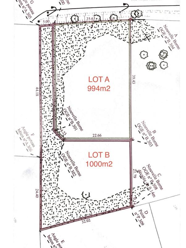 Terrain constructible - 1 000 m²