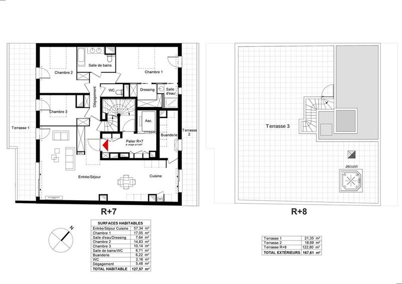 Appartement - 128 m² - 4 pièces