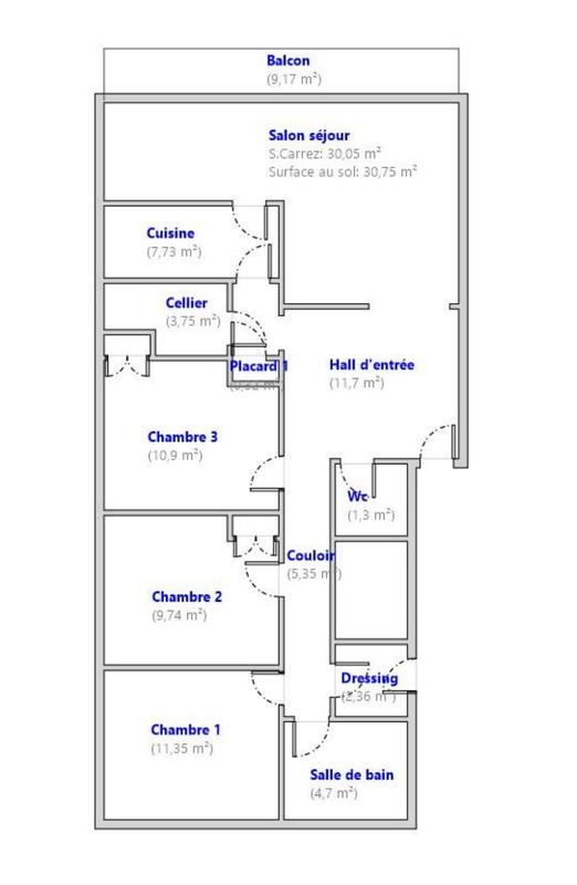 Appartement - 100 m² - 5 pièces