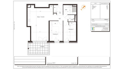 Appartement - 70 m² - 3 pièces