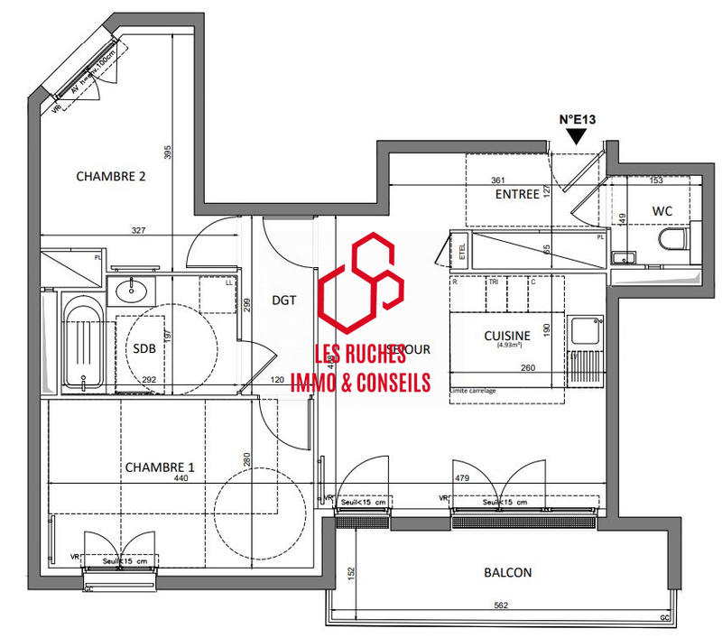 Appartement - 61 m² - 3 pièces