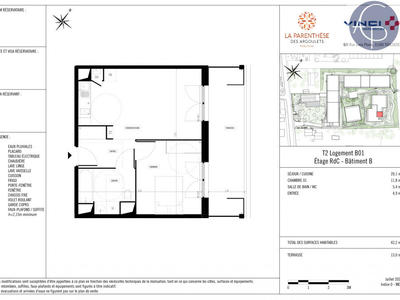Appartement - 42 m² - 2 pièces