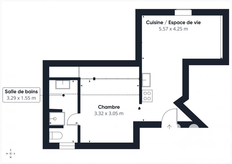 Appartement - 23 m² - 2 pièces