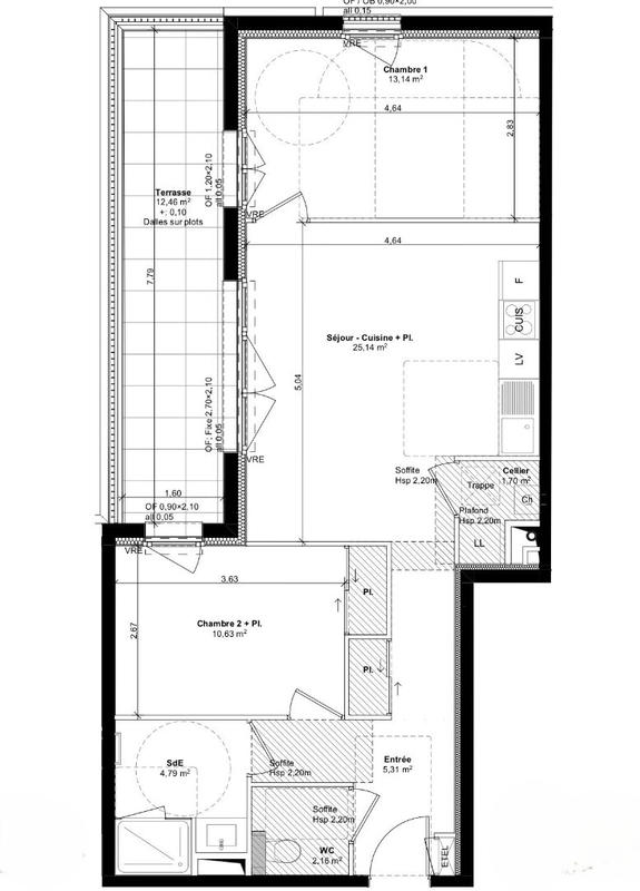 Appartement - 63 m² - 3 pièces