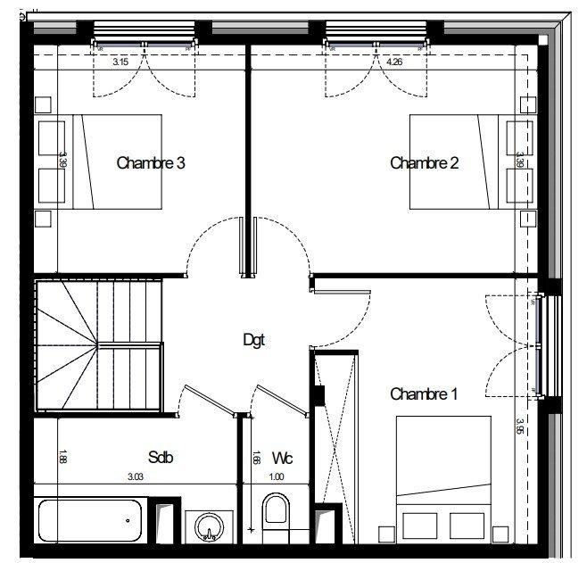 Appartement - 97 m² - 4 pièces