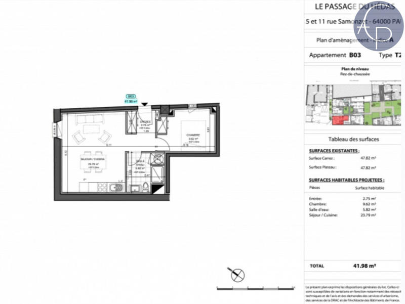 Appartement - 48 m² - 2 pièces
