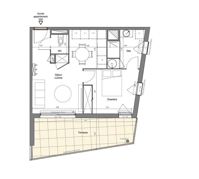 Appartement - 43 m² - 2 pièces